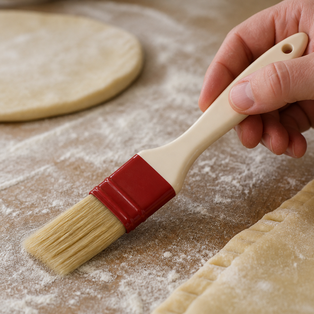 Commercial pastry brush 25mm flat natural bristles
