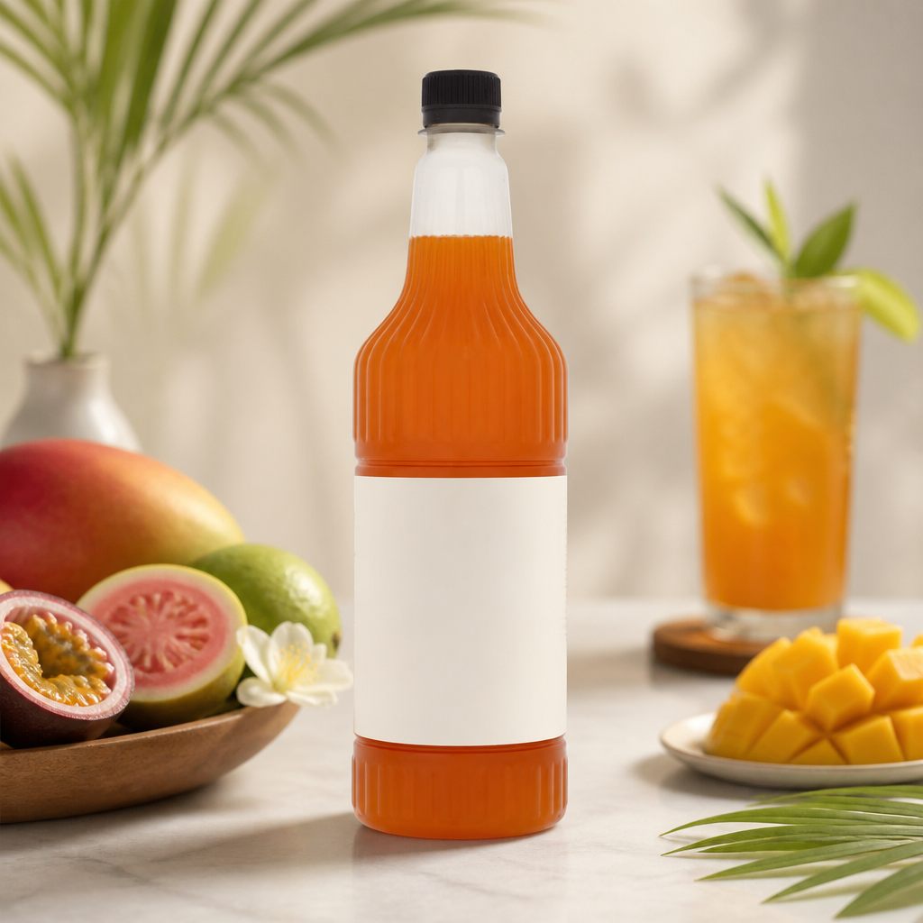 Commercial Tropical Syrup 1L vegan gluten-free beverage mix