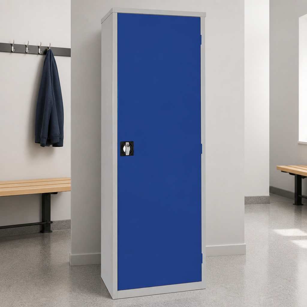 Lockable Cupboard Blue 610mm for Staff Rooms and Offices
