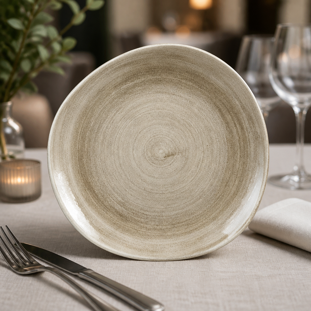 Commercial Round Plates 286mm Stonewashed Taupe 12 Pack