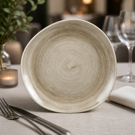 Commercial Round Plates 286mm Stonewashed Taupe 12 Pack