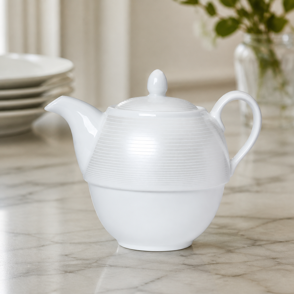 460ml Commercial Teapot Set of 6 - Elegant Bone China Design