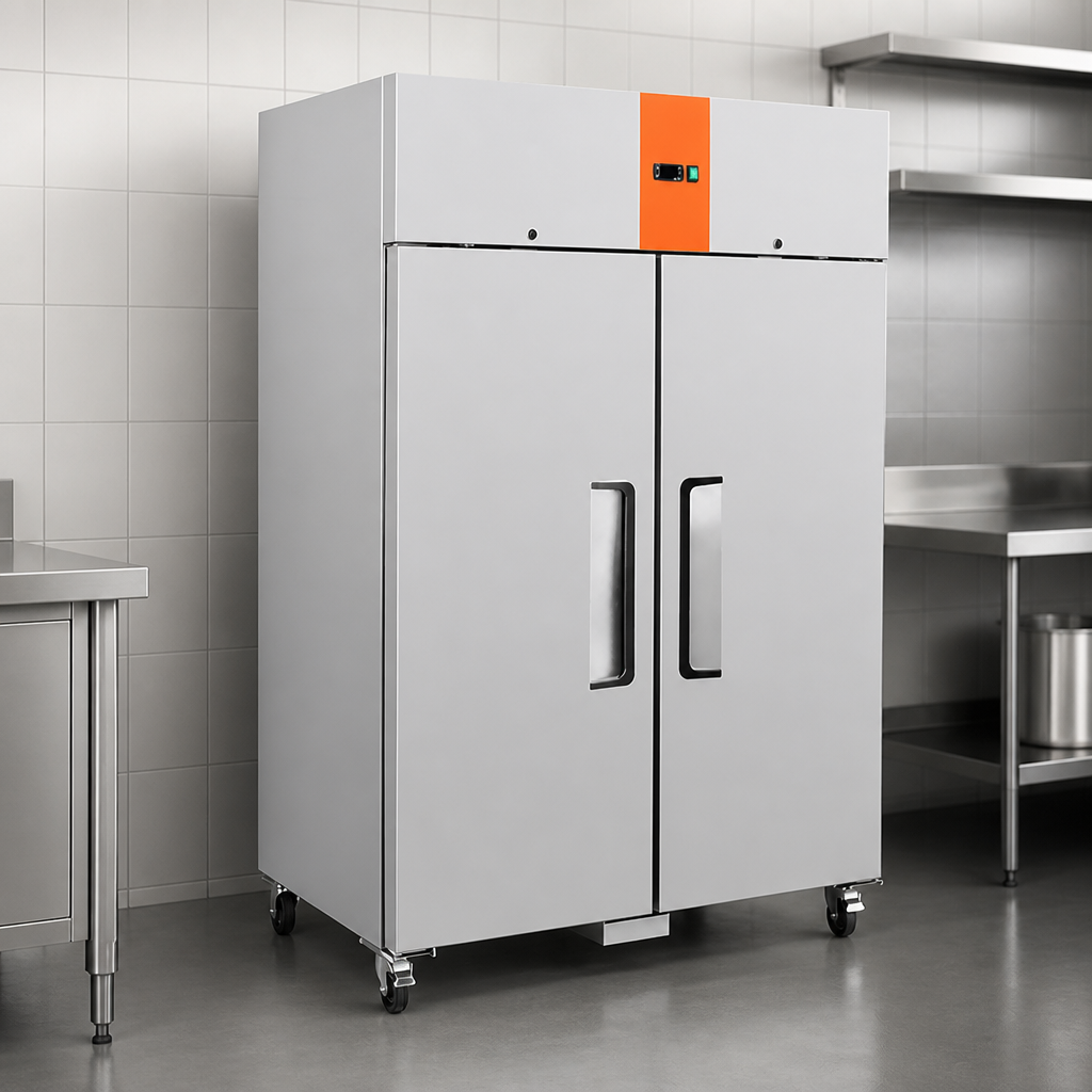 Commercial Double Door Upright Freezer 1200Ltr Stainless Steel