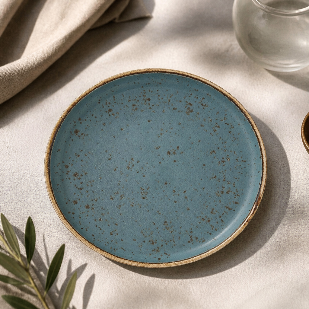 Commercial Stack Plates Blue 165mm Dishwasher Safe 12 Pack