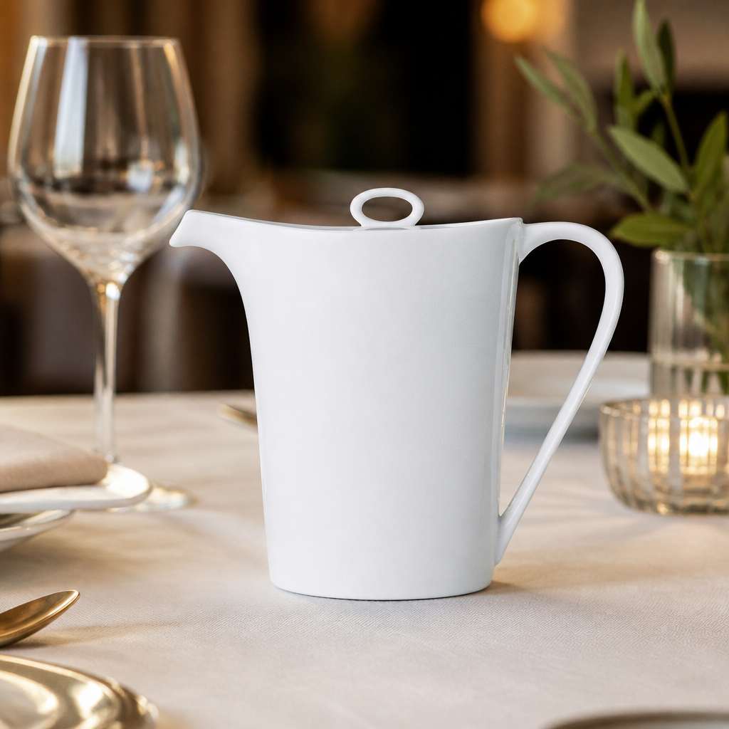 Commercial Oval Coffee Pots 511ml - 6 Pack Fine Dining Porcelain