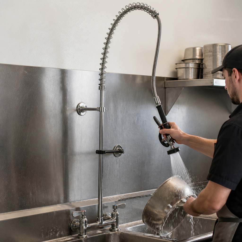 Commercial Pre Rinse Spray Tap for efficient dish cleaning