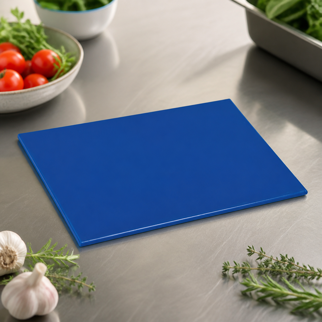 Commercial antibacterial chopping board blue 450x300mm