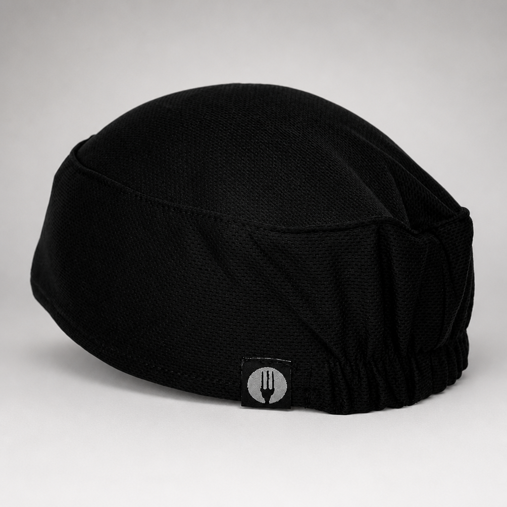 Commercial Chef Beanie Black Elasticated Fit Headwear
