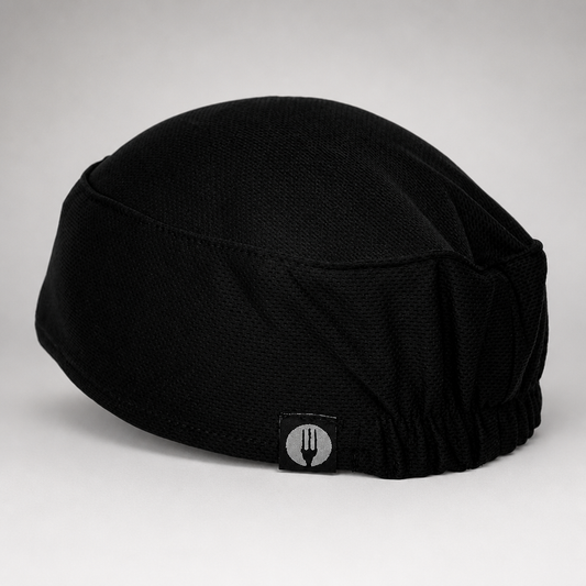 Commercial Chef Beanie Black Elasticated Fit Headwear