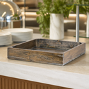 Commercial Buffet Display System Wood Flat Basket 356mm Ash Grey