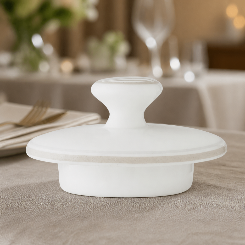 Taupe commercial lids for beverage pots, set of six