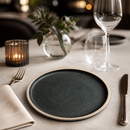 Commercial Green Stoneware Flat Plates 180mm 6 Pack