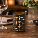 Commercial Metal Votive Candle Holders 6 Pack Black Gold