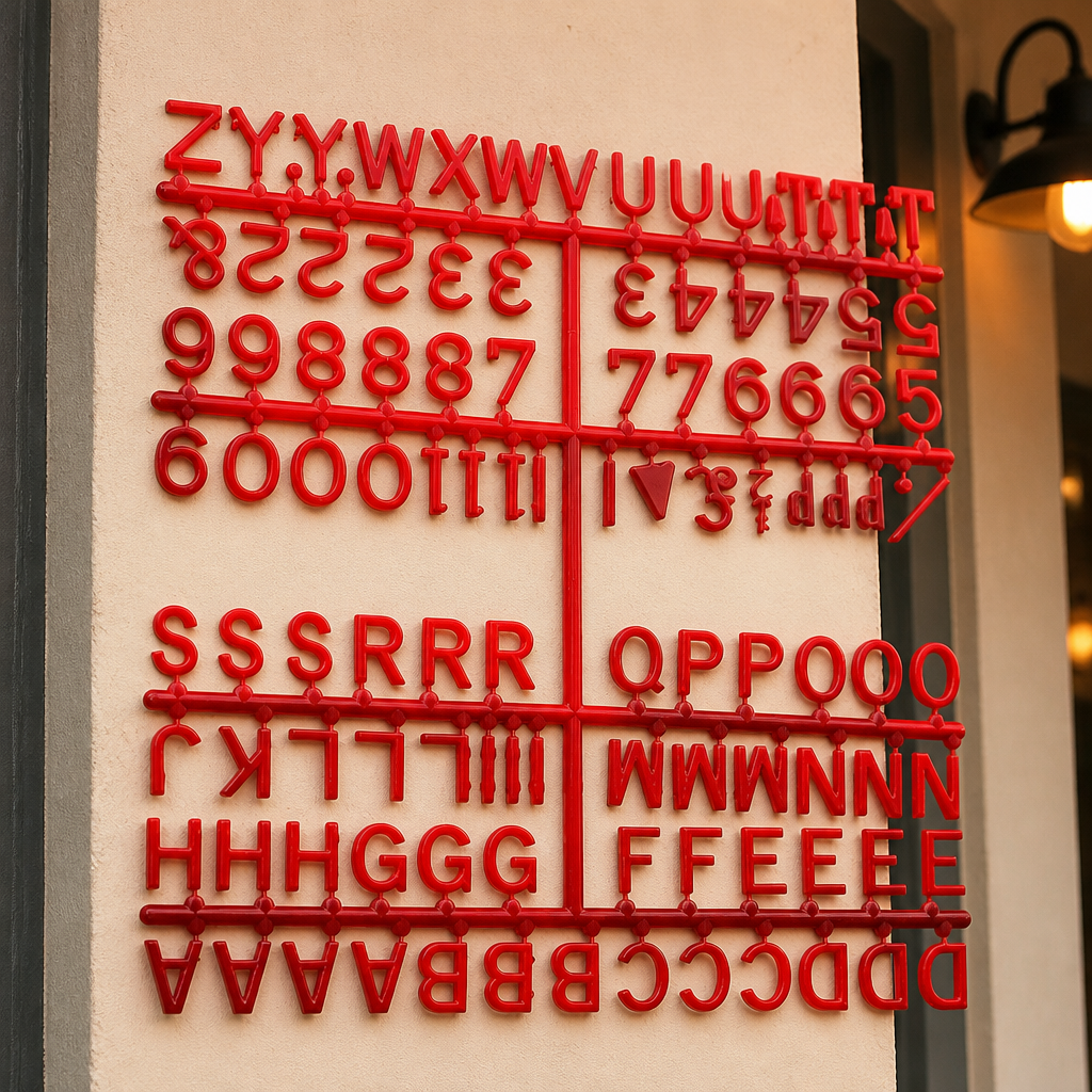 Commercial Peg Board Letter Set 660 Characters Red 12mm