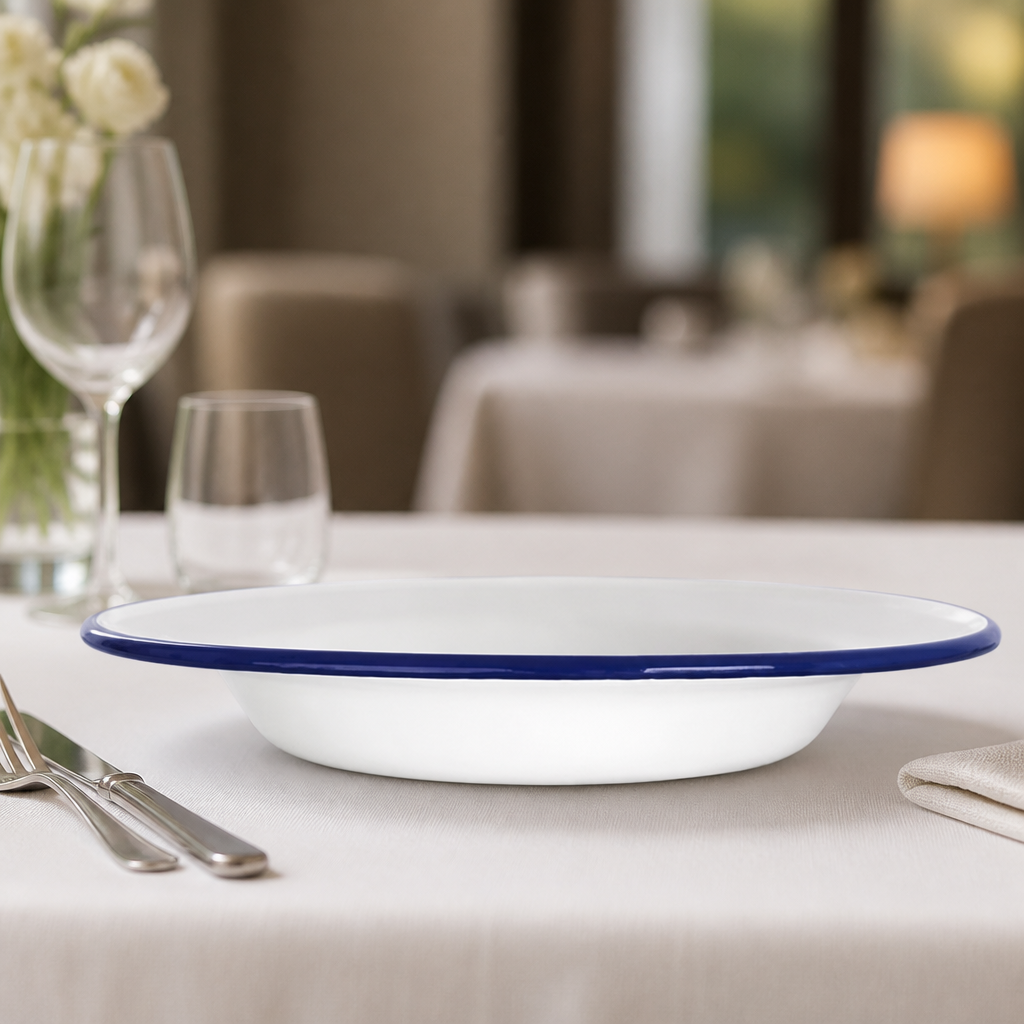 Commercial Enamel Soup Plates 245mm - 6 Pack