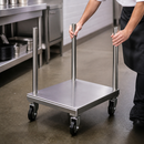 Commercial Grill Stand on Castors with Undershelf Storage