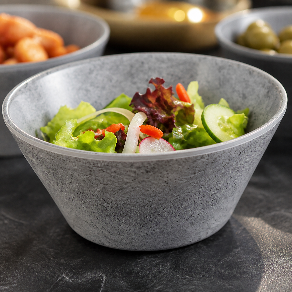 Commercial Melamine Round Bowl 160mm 500ml Stackable Design