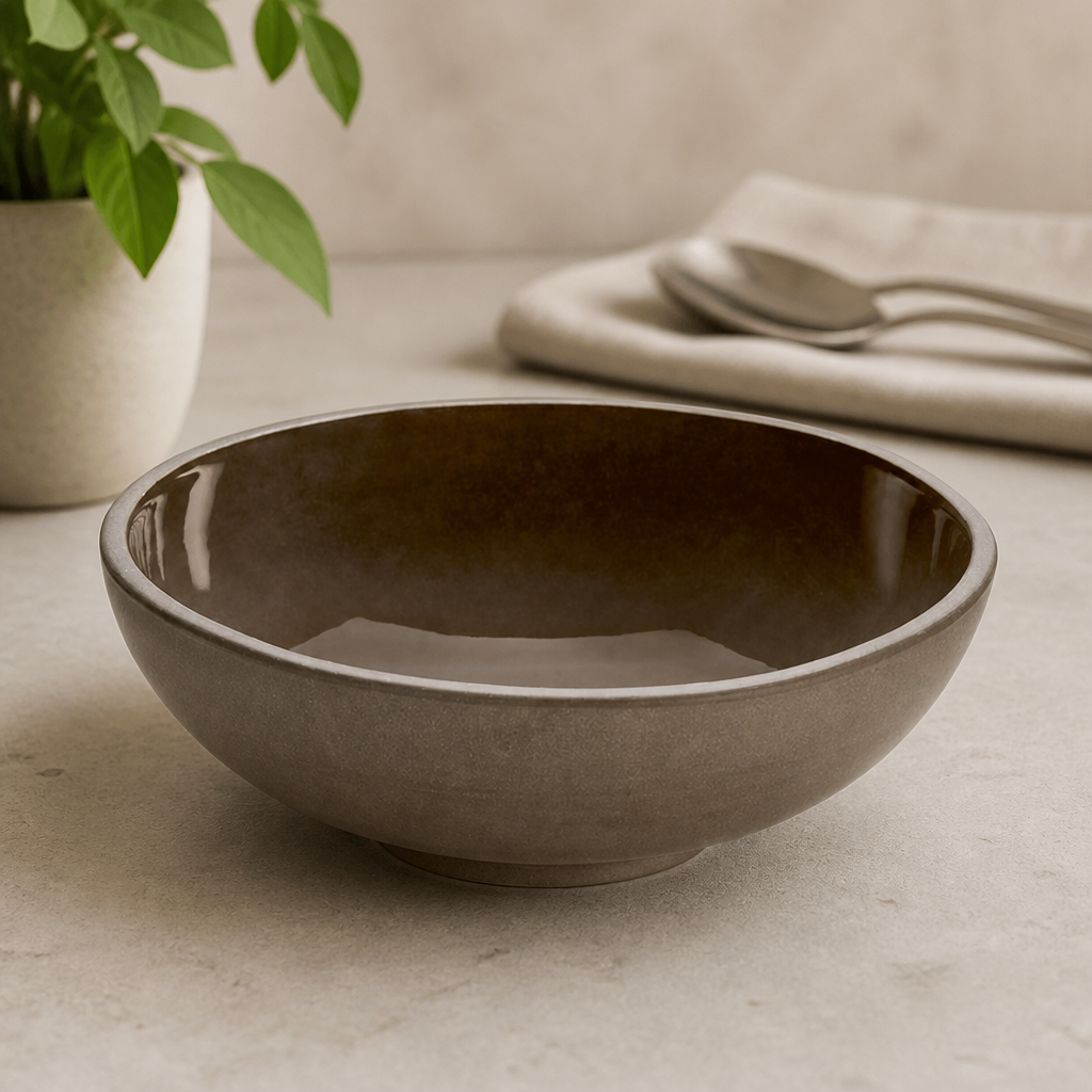 Commercial Stoneware Bowls 170mm - 6 Pack Brown Tableware