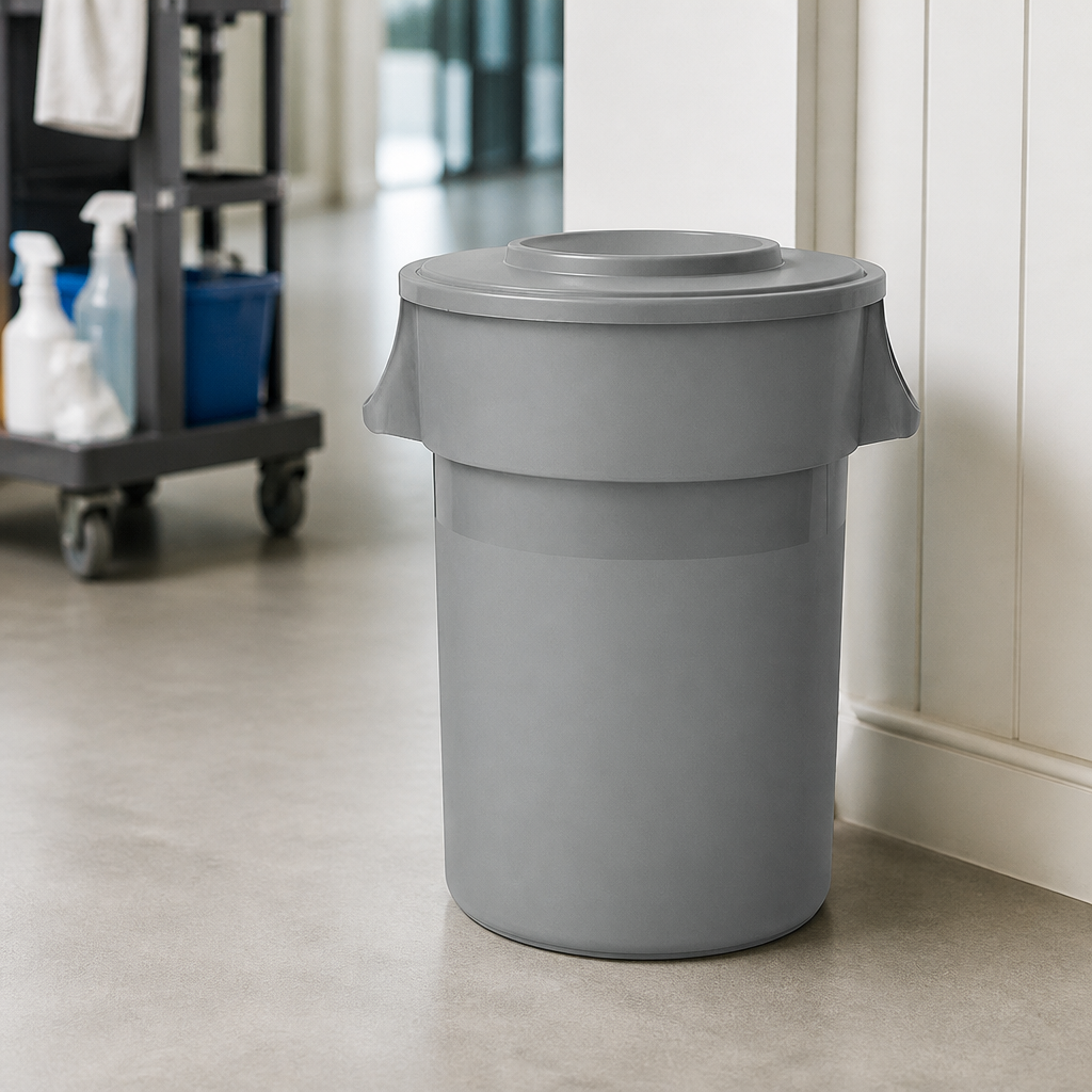 Heavy-Duty 160Ltr Grey Commercial Round Bin