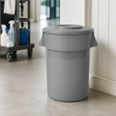 Heavy-Duty 160Ltr Grey Commercial Round Bin