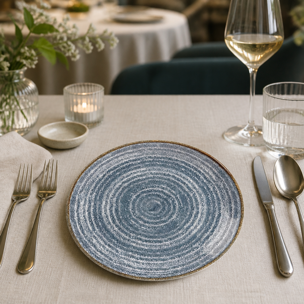 Commercial Coupe Plates 165mm Slate Blue - 12 Pack