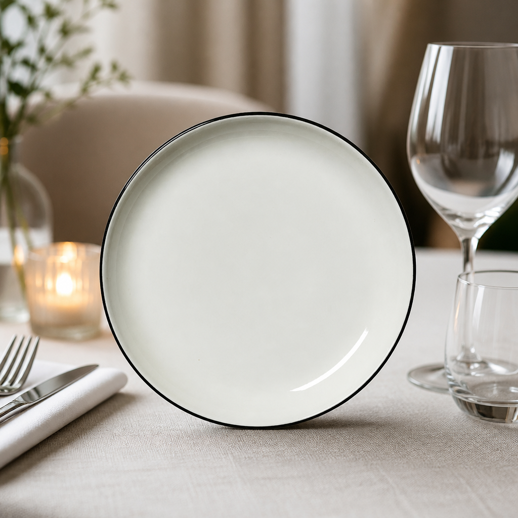 Commercial Coupe Plates 202.5mm Rimless Design 12 Pack
