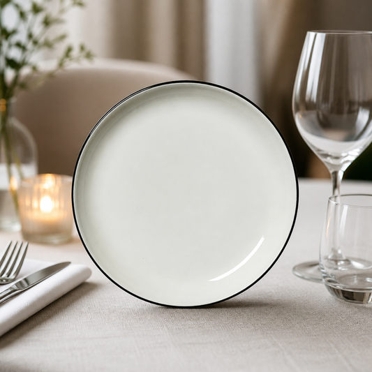 Commercial Coupe Plates 202.5mm Rimless Design 12 Pack