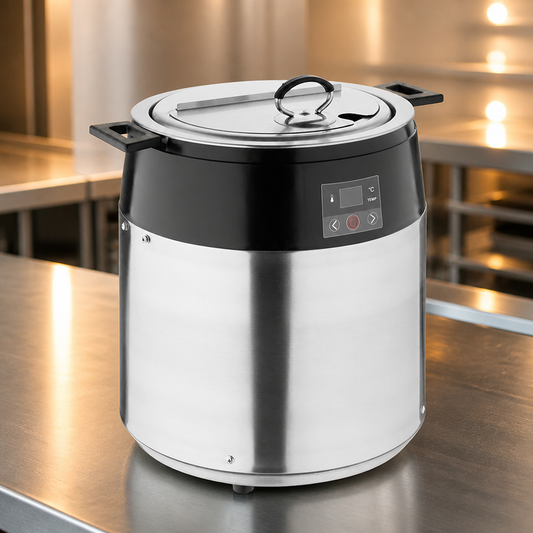 Commercial 10L Soup Kettle with Hinged Lid and Ladle Notch