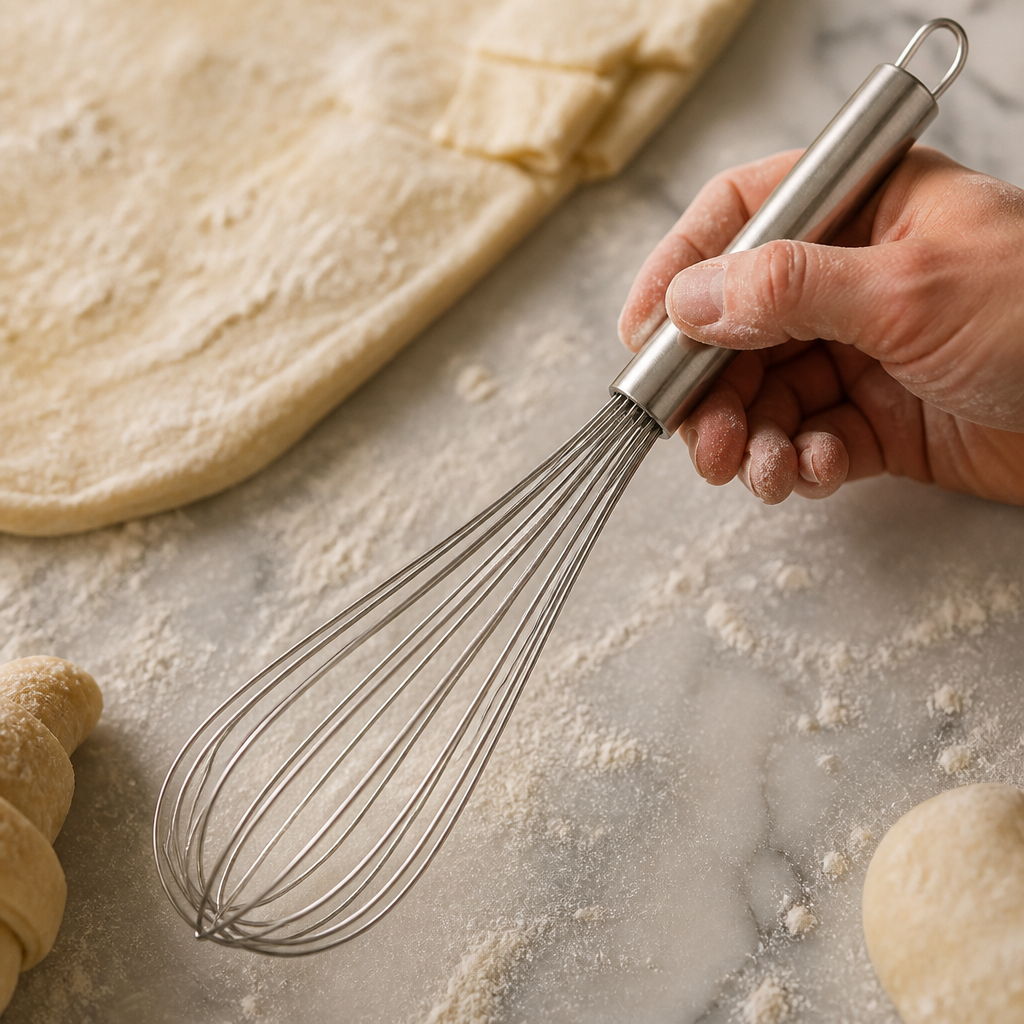 12 inch commercial stainless steel whisk with ergonomic handle