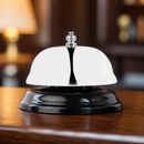 Small Reception Call Bell - Elegant Silver and Black Design