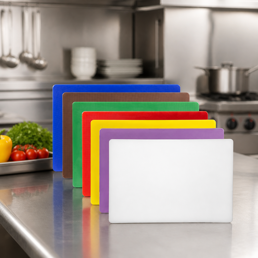 Commercial 7-Piece Colour-Coded Chopping Board Set 600x450mm