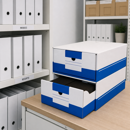Cardboard Archive Box with Drawer
