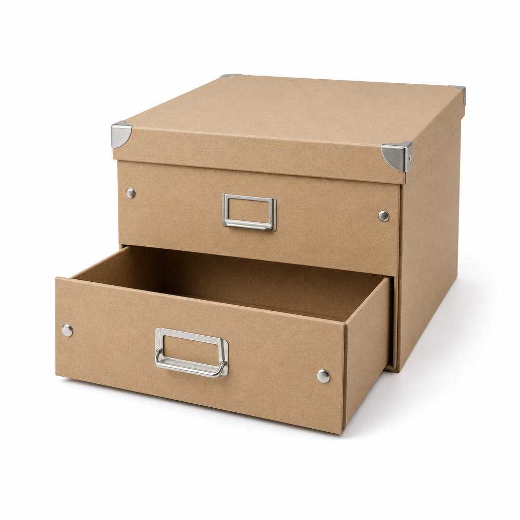 Cardboard Archive Box with Drawer