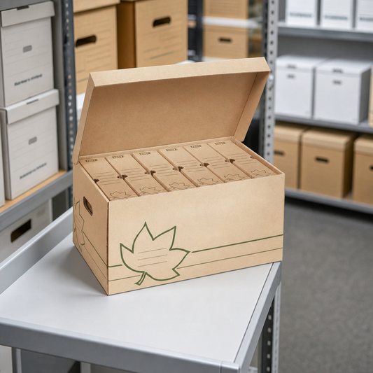 Cardboard Archiving Set with Storage Box and 6 Archive Files