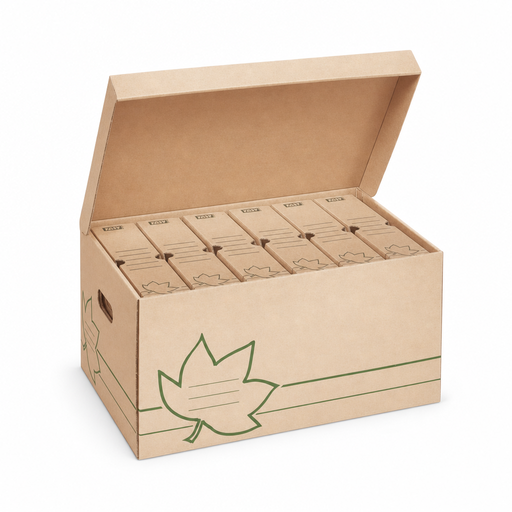 Cardboard Archiving Set with Storage Box and 6 Archive Files