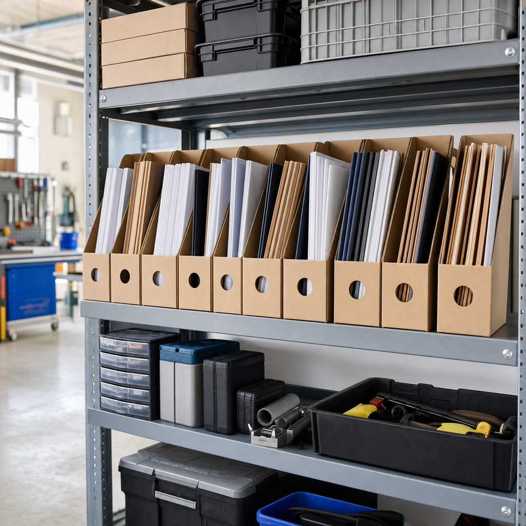 Cardboard File Holders for Shelving – Pack of 10