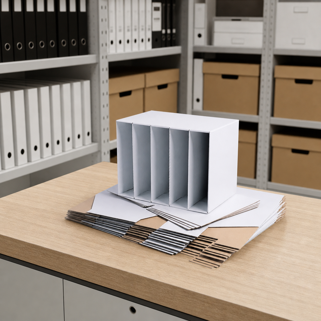 Cardboard File Holders for Shelving – Pack of 10