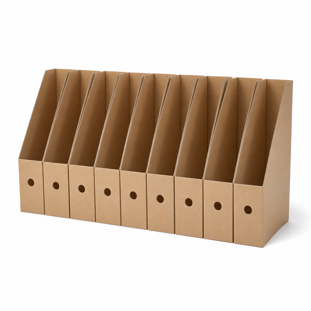 Cardboard File Holders for Shelving – Pack of 10