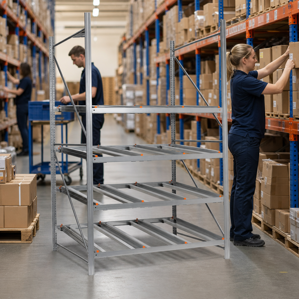 Carton Live FIFO Shelving 2000h 1224d with Up to 330kg Levels