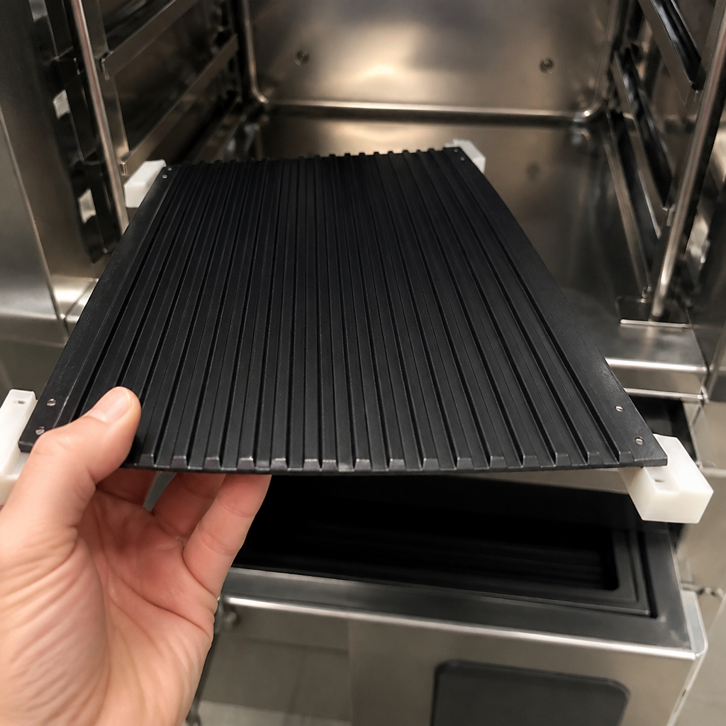 Commercial Ribbed Grill Plate 300mm for paninis and toasties