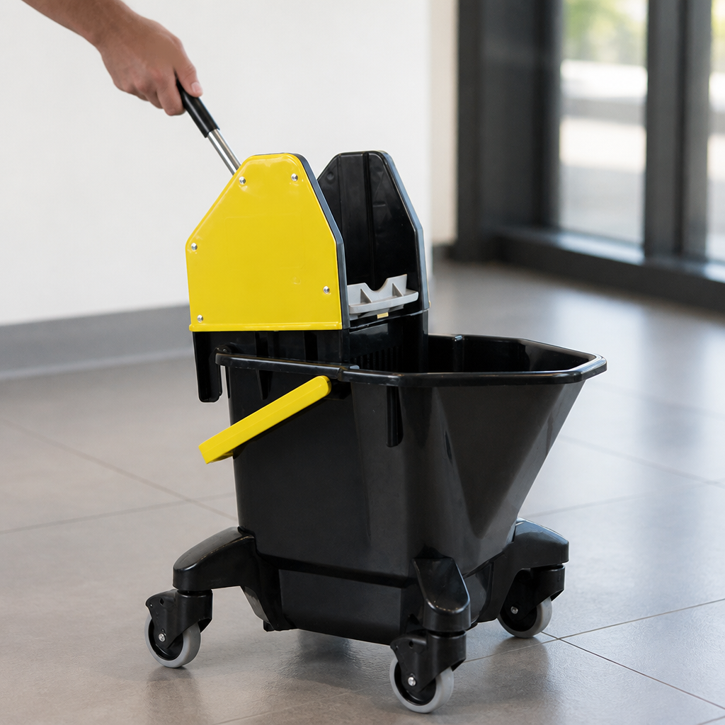 Commercial Mop Bucket and Wringer 13L Yellow Kitchen Use
