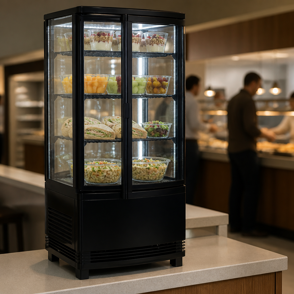86Ltr Countertop Display Fridge with Curved Door
