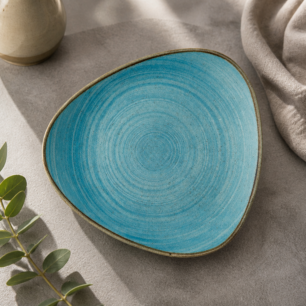 Commercial Raw Plates Teal 228mm - 12 Pack