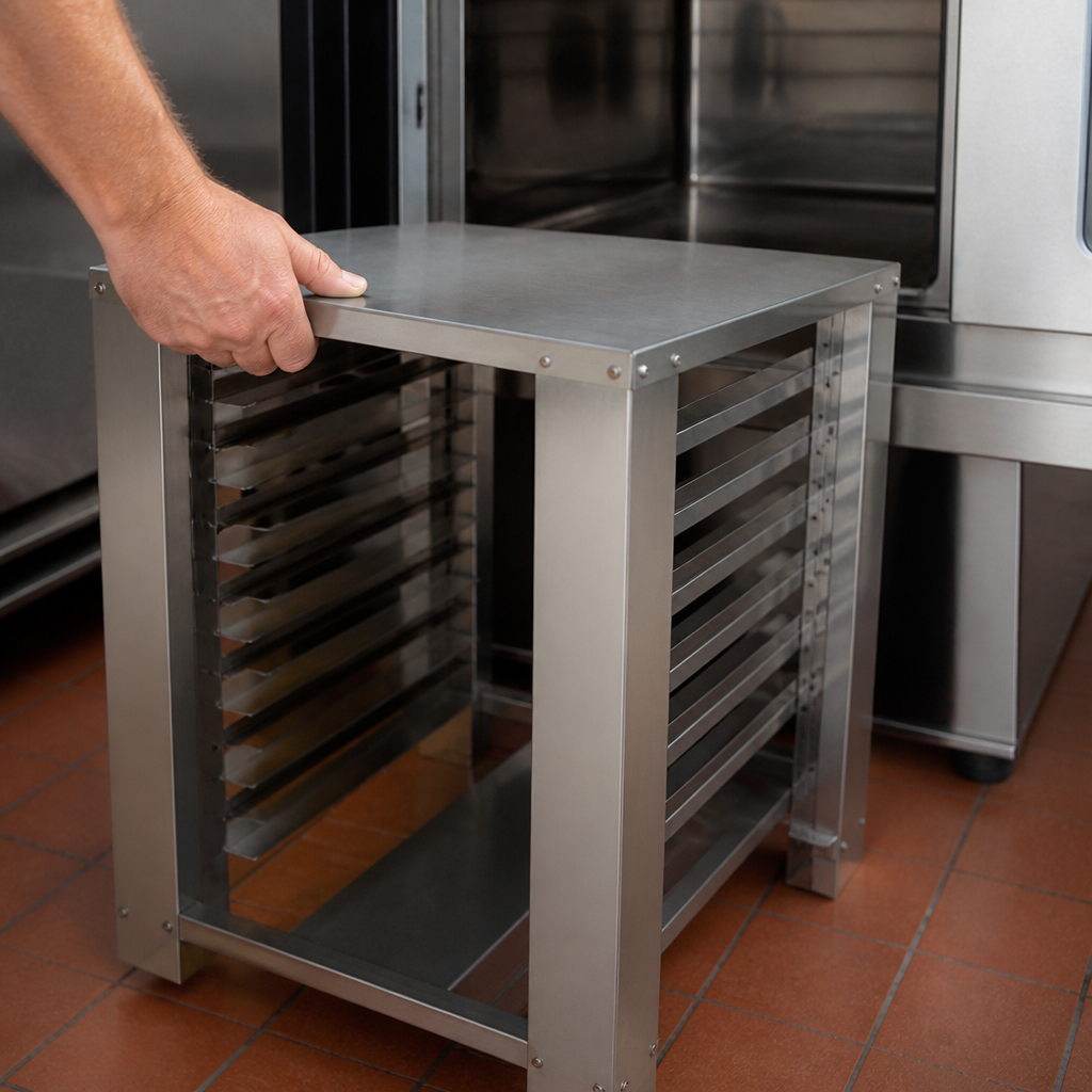 Commercial convection oven stand 850mm high flat packed