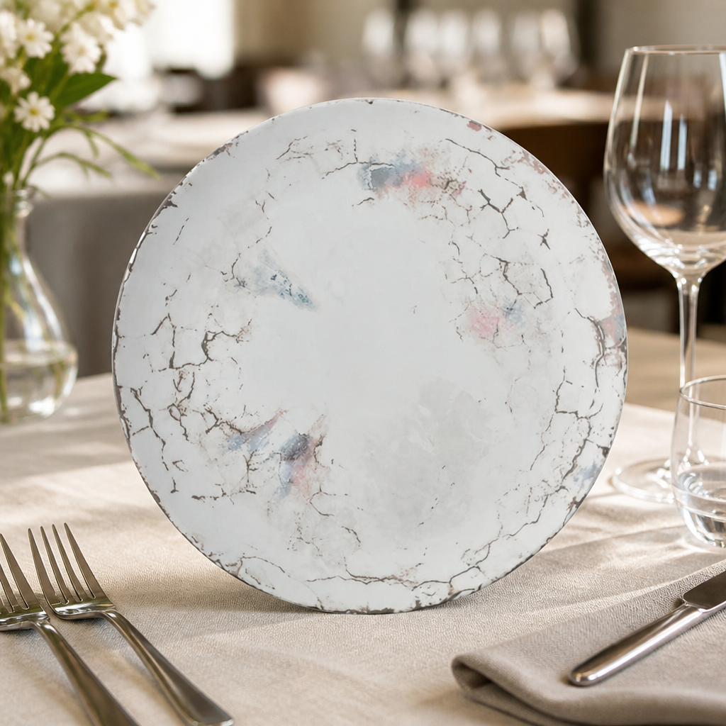 Commercial porcelain coupe plates 230mm in a 6 pack
