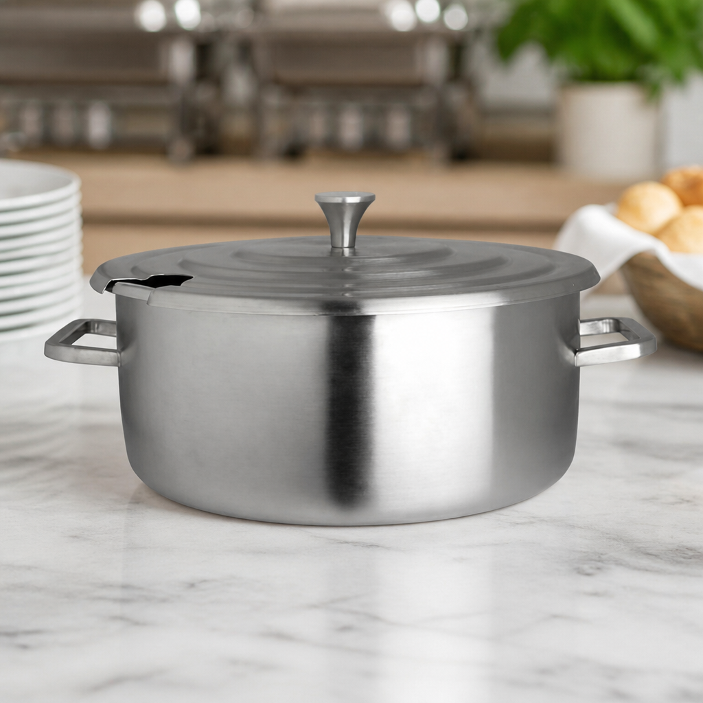 Commercial Round Soup Chafer 5.2L Brushed Stainless Steel