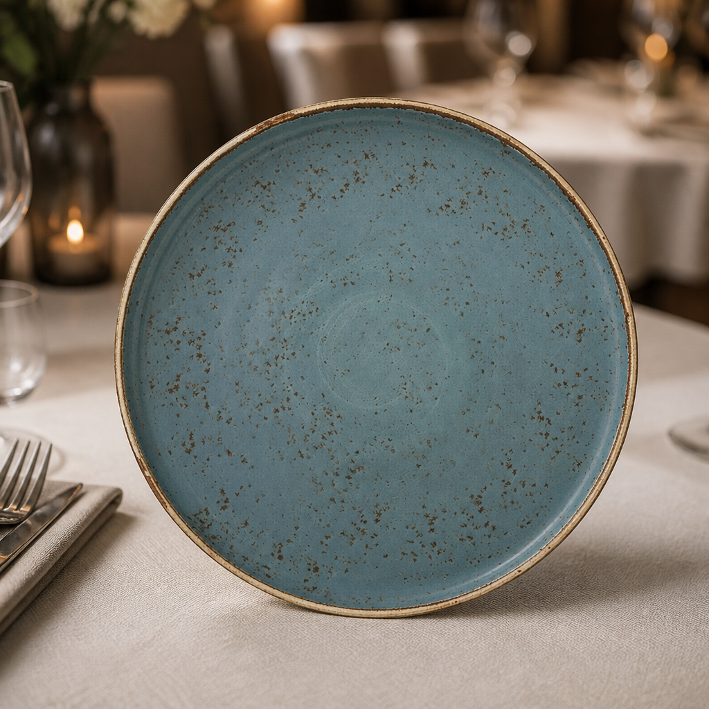Commercial Stack Plates Blue 255mm Dishwasher Safe 12 Pack