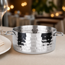 Commercial Mini Casserole Dish 460ml Hammered Stainless Steel