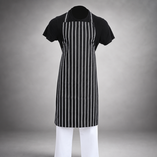 Commercial Butchers Stripe Bib Apron Black/ 710x960mm
