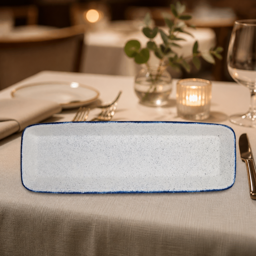 Commercial Rectangular Baking Dishes 3Ltr Indigo Blue 2 Pack